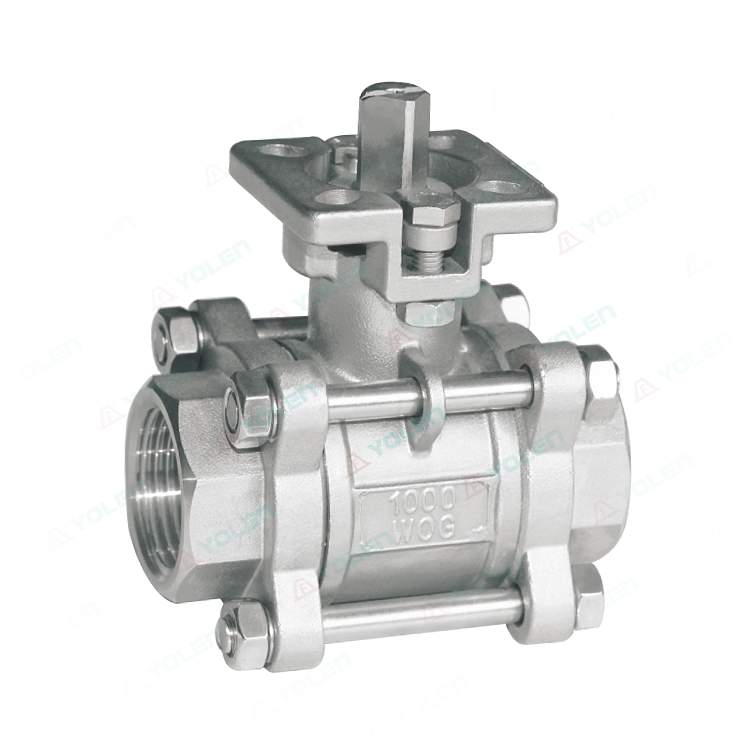 Three-piece high-platform ball valve