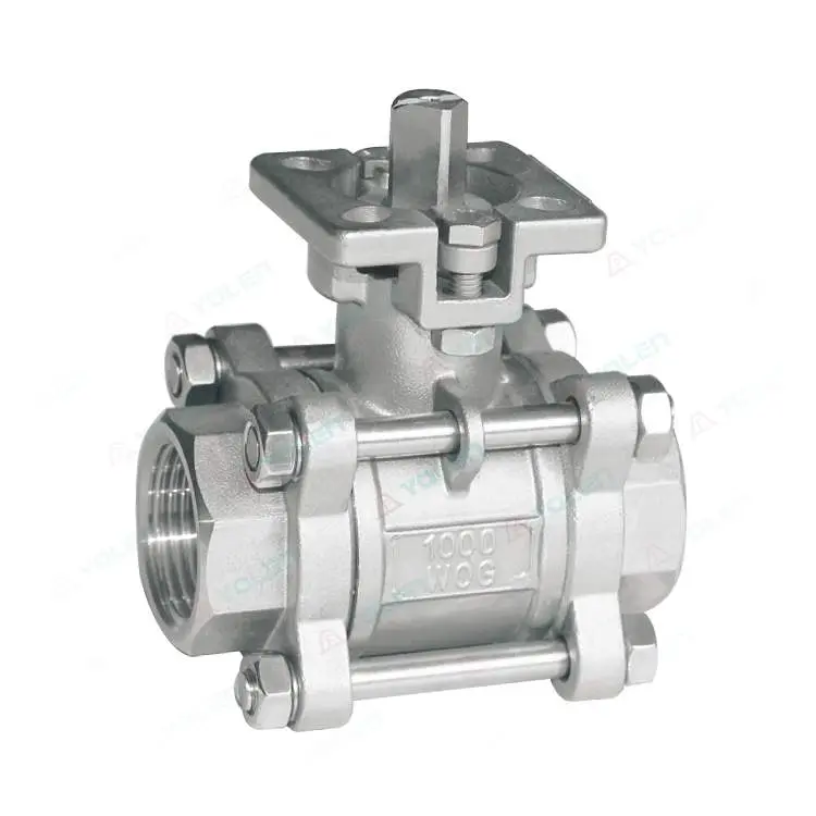 Three-piece high-platform ball valve