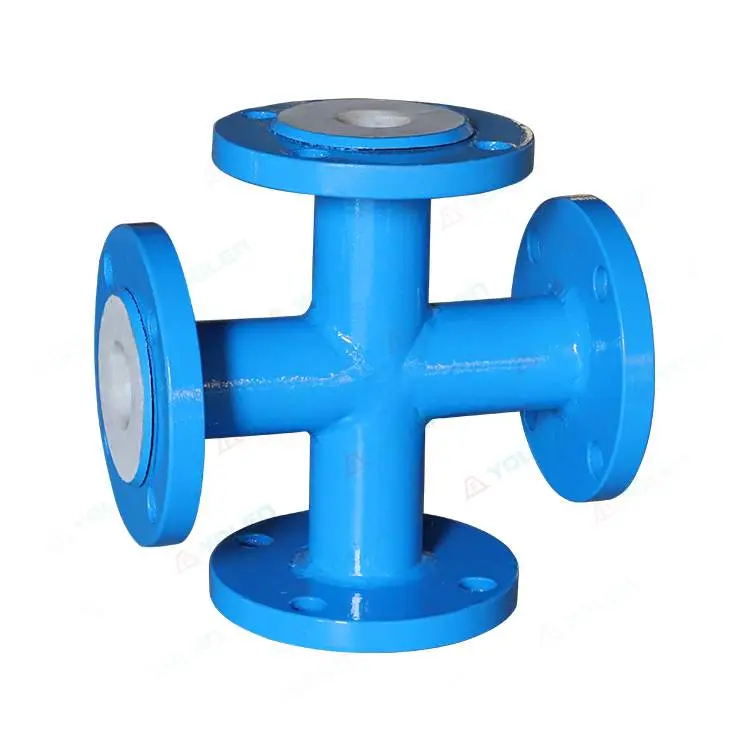 Fluorinated PTFE four-way connector