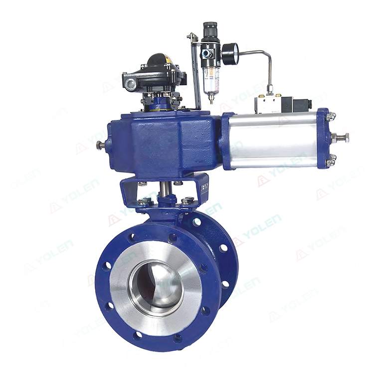 Pneumatic flange V-type ball valve