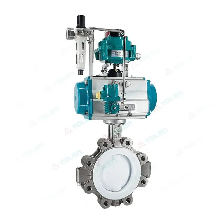 D671 pneumatic fluorine-lined clamp butterfly valve