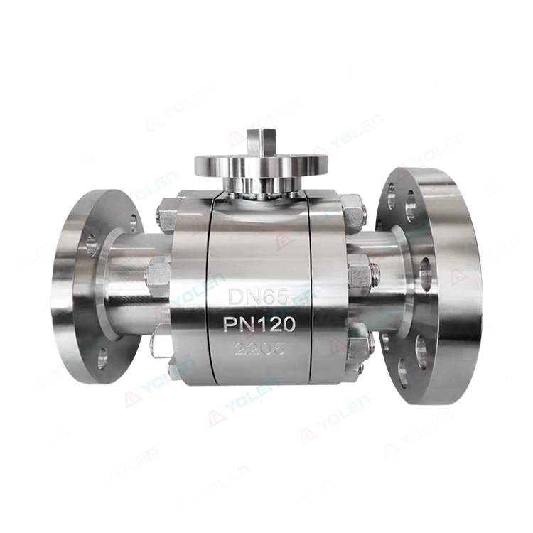 Forged steel three-piece flanged ball valve