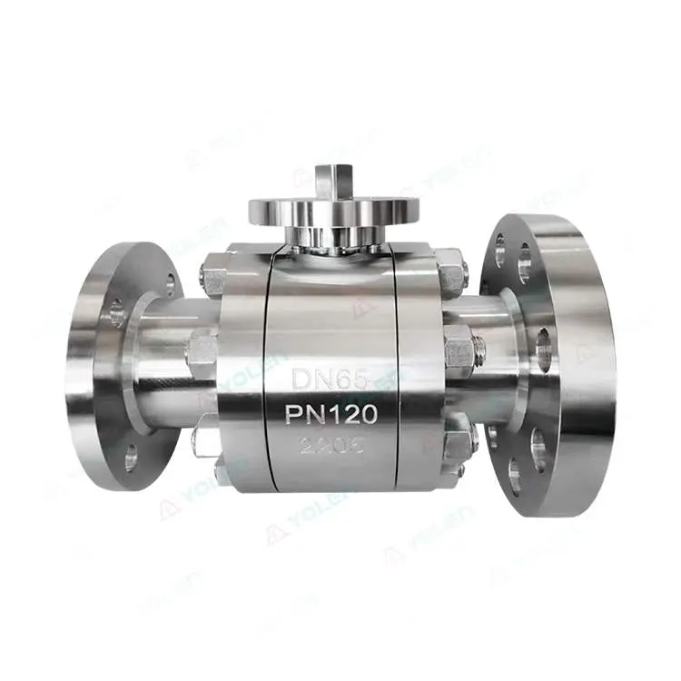 Forged steel three-piece flanged ball valve