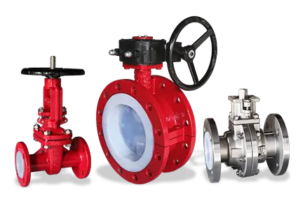 Fluorine lined valve series