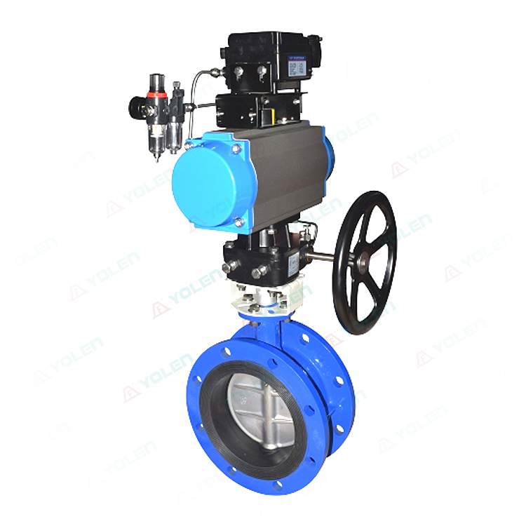 Pneumatic rubber-lined flange butterfly valve