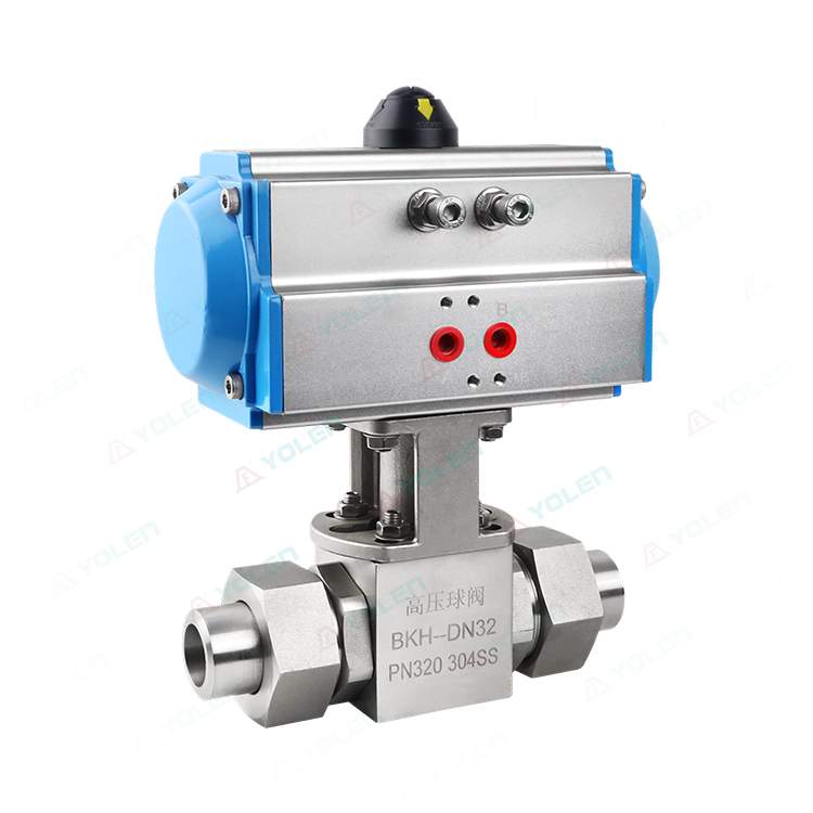 Pneumatic high-pressure ball valve