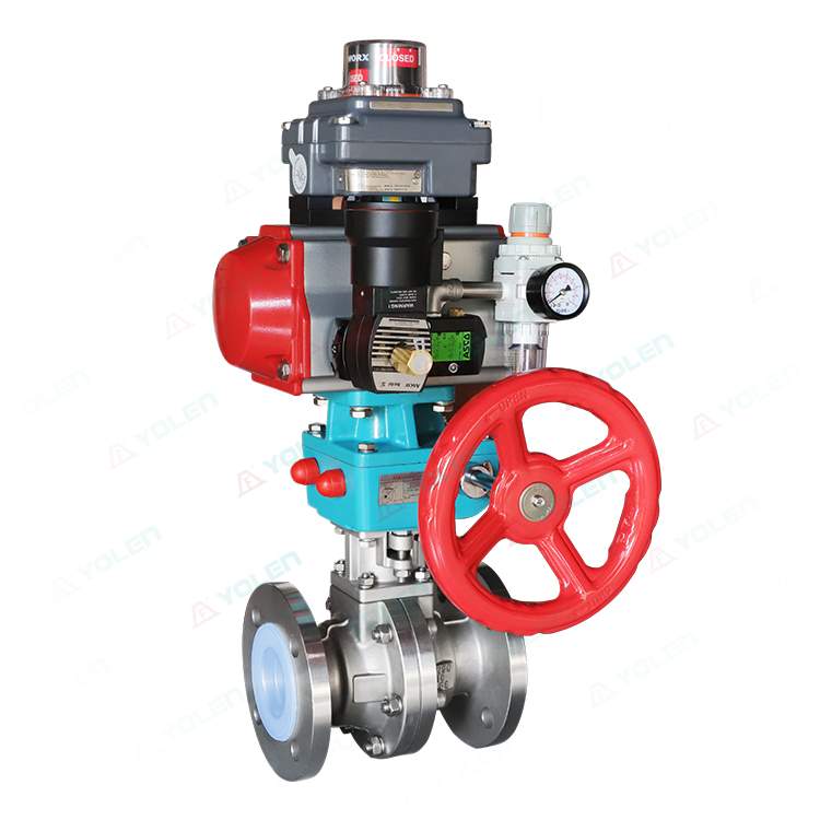 Q641 pneumatic fluorine lined flange ball valve