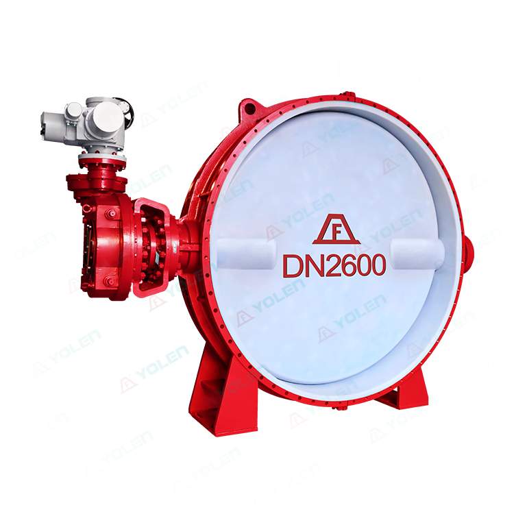 Electric fluorine-lined flange butterfly valve