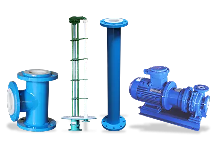 Fluorine-lined pumps & pipelines