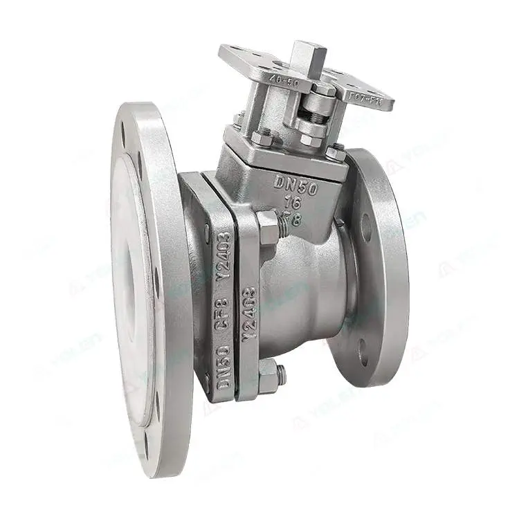 Fluorine-coated inclined rod discharge ball valve