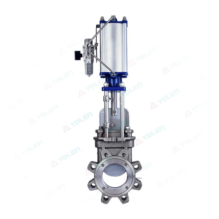 Pneumatic knife gate valve