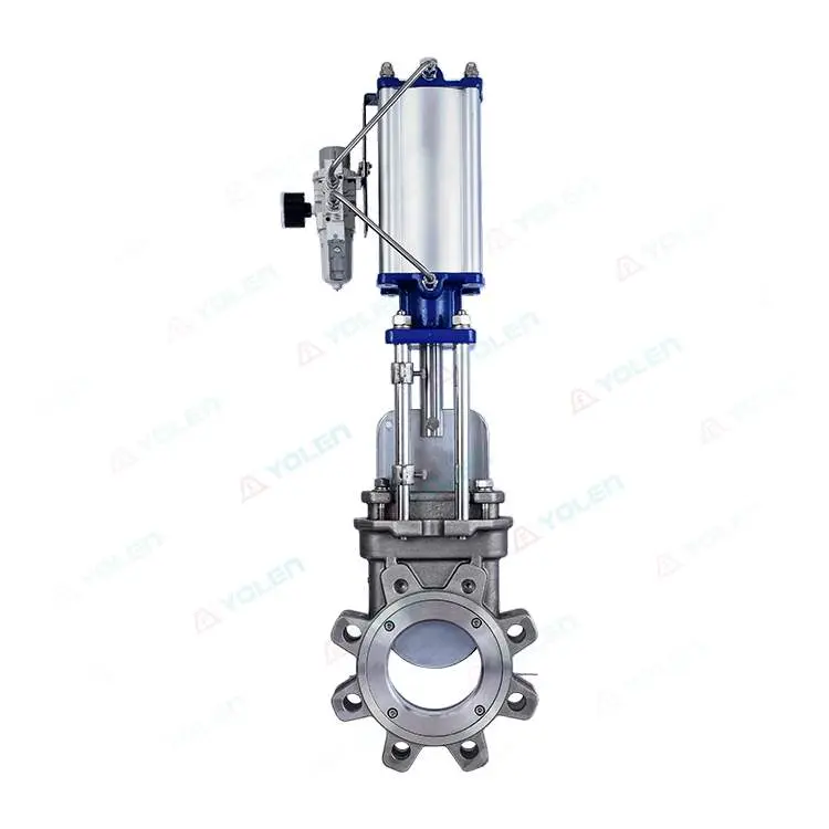 Pneumatic knife gate valve