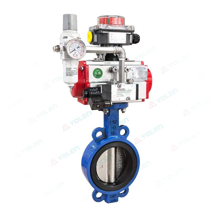 Pneumatic clamp-type soft sealing butterfly valve