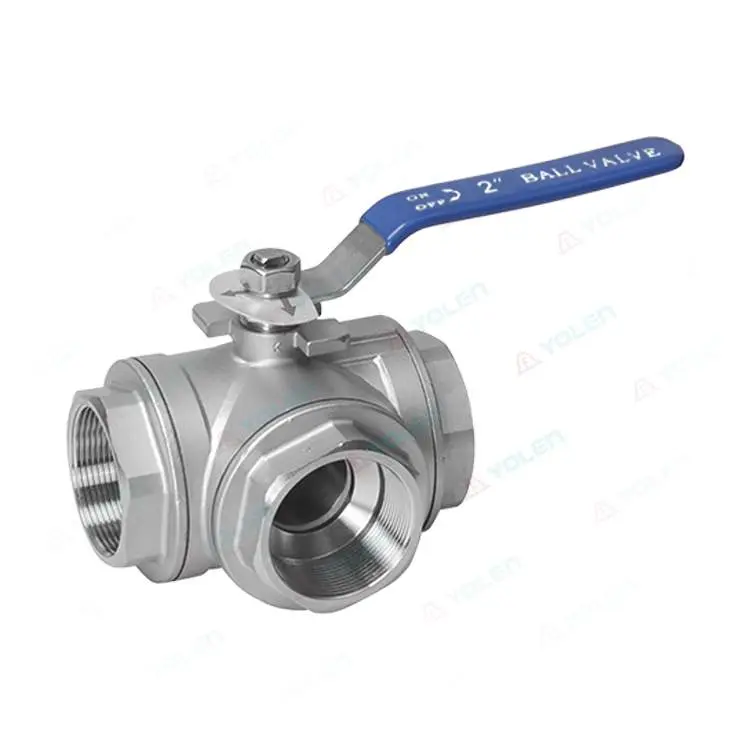 Threaded three-way ball valve