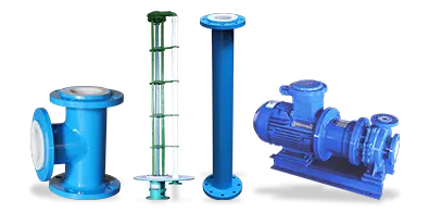 Fluorine-lined pumps & pipelines