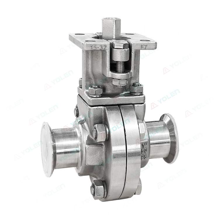 Fluorine-coated high platform clamp ball valve