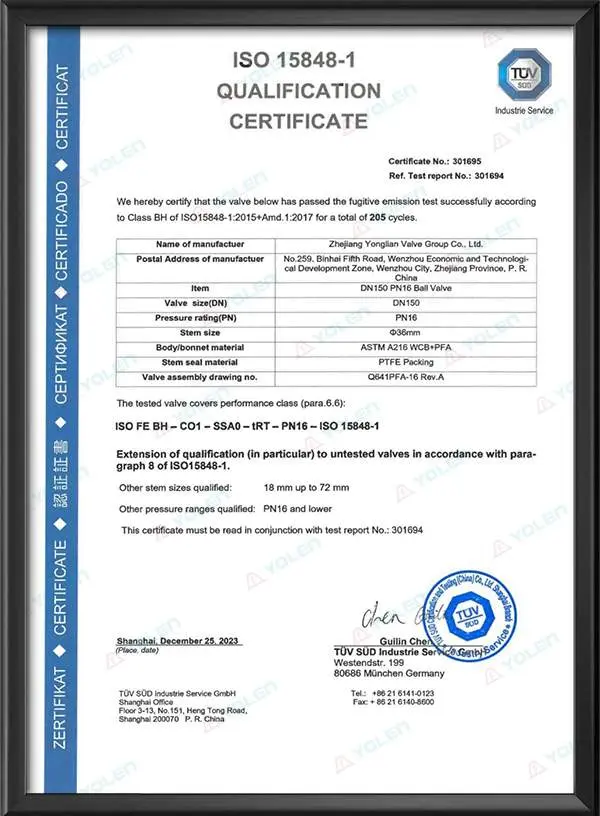 Ball Valve Low Emission Inspection Report