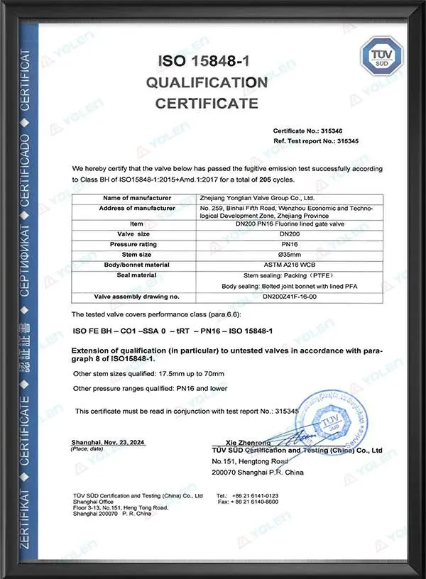 Gate Valve Low Emission Inspection Report