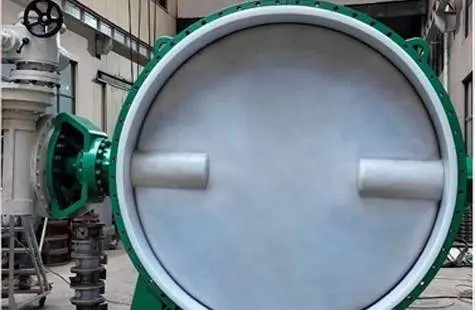 Two-point-four-meter electric fluorine-coated butterfly valve